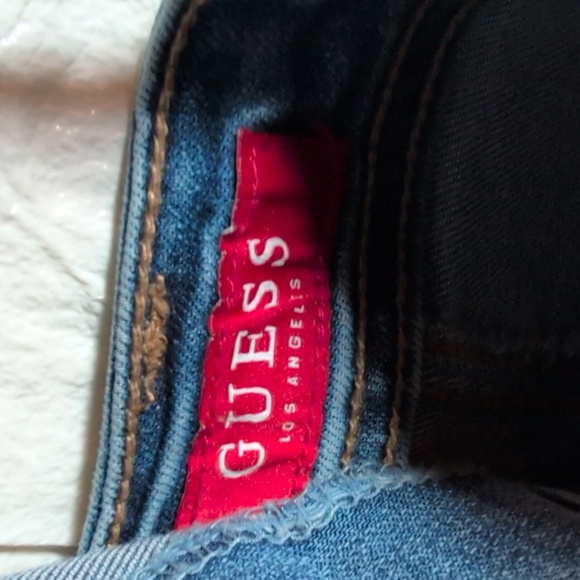 307-Guess Blue Denim with Red Label - Picture 3 of 4